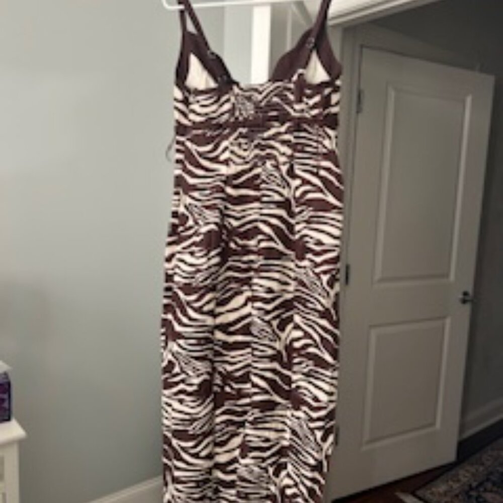 Reformation Petites Sara Linen Dress Brown - Size 8P - Picture 3 of 5